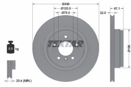 Тормозной диск TEXTAR 92137903 (фото 1)