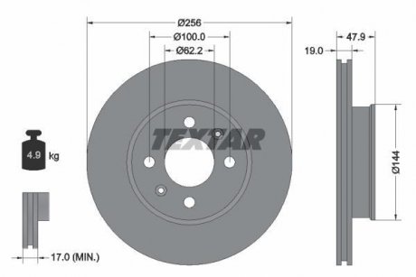 Тормозной диск TEXTAR 92144700 (фото 1)