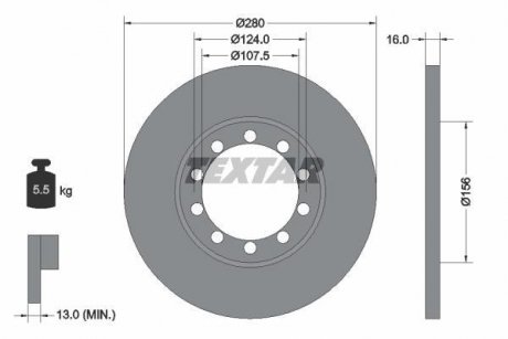 Тормозной диск TEXTAR 92152003