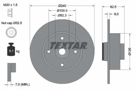 Гальмівний диск TEXTAR 92154400