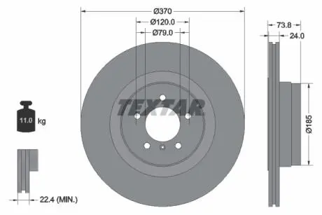 Тормозной диск TEXTAR 92155203