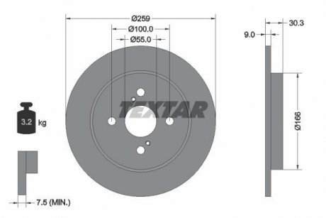 Тормозной диск TEXTAR 92156300 (фото 1)