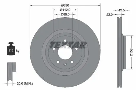 Тормозной диск TEXTAR 92160403