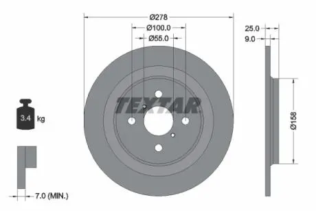 Тормозной диск TEXTAR 92161903