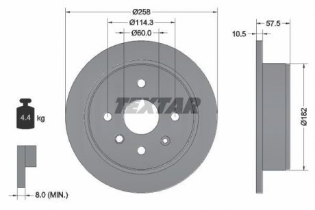 Тормозной диск TEXTAR 92163000 (фото 1)
