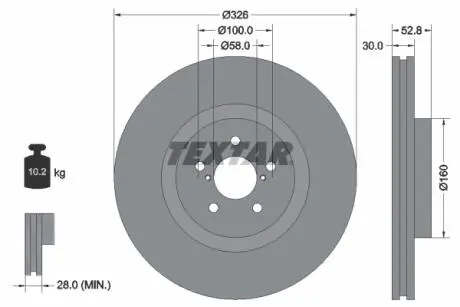 Гальмівний диск TEXTAR 92167900