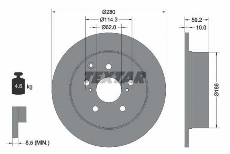 Тормозной диск TEXTAR 92168103 (фото 1)