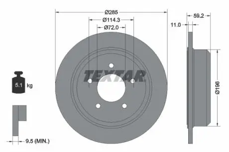 Тормозной диск TEXTAR 92169403
