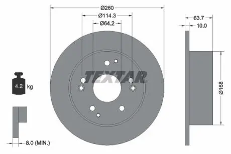 Тормозной диск TEXTAR 92169703
