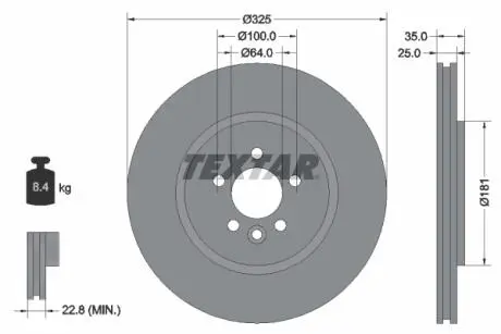 Тормозной диск TEXTAR 92170303