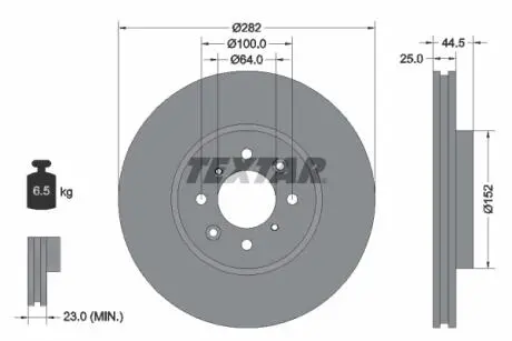 Тормозной диск TEXTAR 92170703