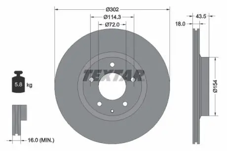 Тормозной диск TEXTAR 92174503