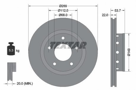 Тормозной диск TEXTAR 92176803 (фото 1)