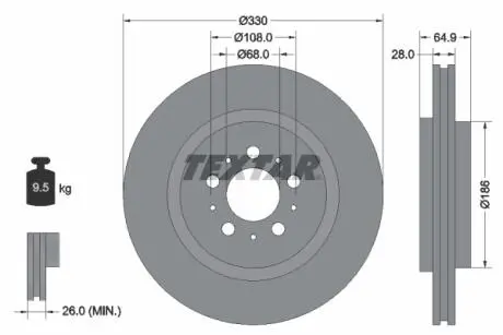 Тормозной диск TEXTAR 92178303