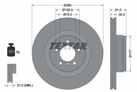 Тормозной диск TEXTAR 92178403