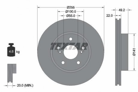Тормозной диск TEXTAR 92179503 (фото 1)