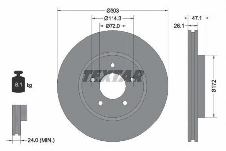 Тормозной диск TEXTAR 92197703 (фото 1)