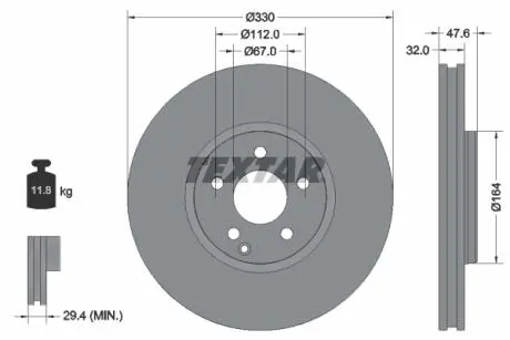 Гальмівний диск TEXTAR 92198805