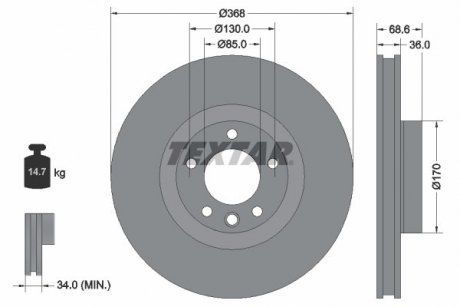 Тормозной диск TEXTAR 92213603