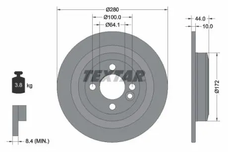 Тормозной диск TEXTAR 92234003