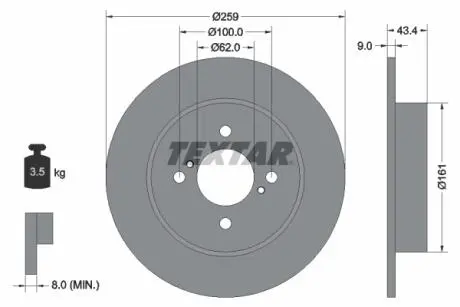Тормозной диск TEXTAR 92242303