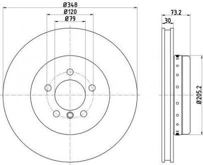 Диск тормозной BMW Z4 Roadster (E89) "F D=348mm "09-16 TEXTAR 92266825