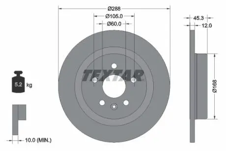 Тормозной диск TEXTAR 92275203