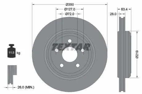Тормозной диск TEXTAR 92282003
