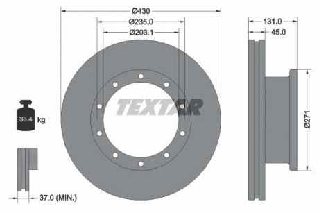 Тормозной диск TEXTAR 93086800