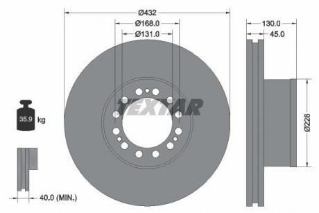 Тормозной диск TEXTAR 93087200 (фото 1)