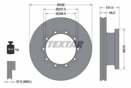 Тормозной диск TEXTAR 93088300