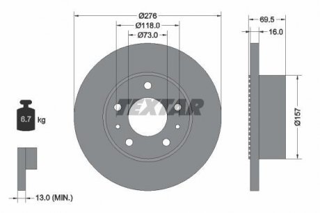 Тормозной диск TEXTAR 93104800