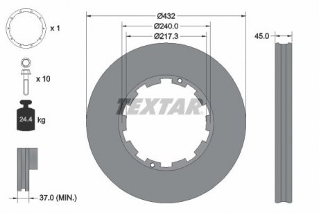 Тормозной диск TEXTAR 93145600