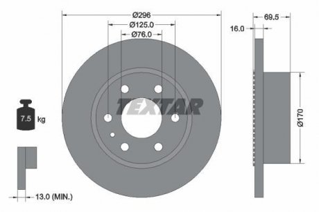 Тормозной диск TEXTAR 93177500