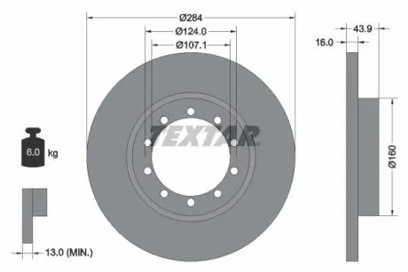 Тормозной диск TEXTAR 93242500