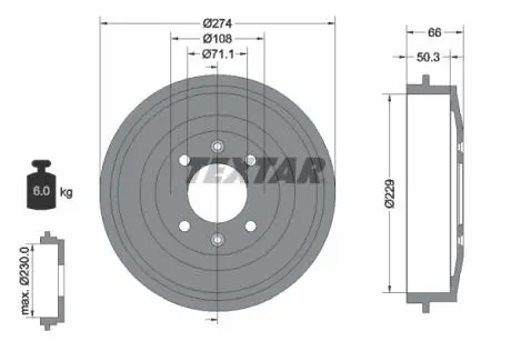 Тормозной барабан TEXTAR 94010300