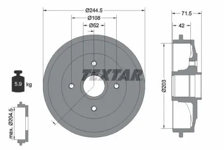 Гальмівний барабан TEXTAR 94026600