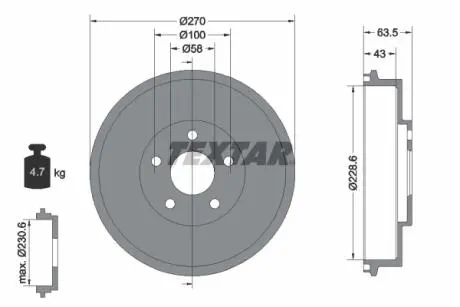 Тормозной барабан TEXTAR 94031000