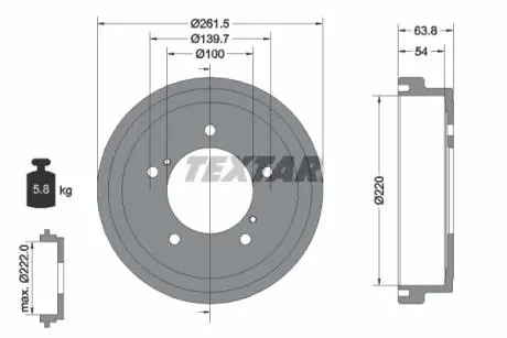 Тормозный барабан TEXTAR 94037800