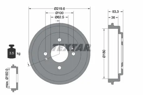 BЁBEN HAM. KIA T. PICANTO 1,0-1,2 11- TEXTAR 94044400