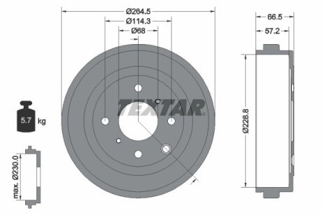 Гальмiвнi барабани TEXTAR 94046400