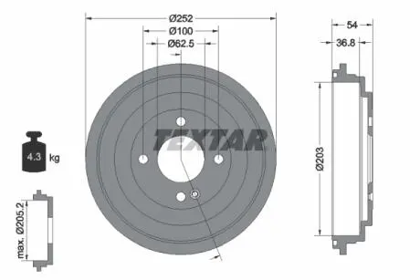 BЁBEN HAM. KIA T. RIO 1,1-1,4 CRDI 11- TEXTAR 94046700
