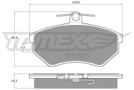 Тормозные колодки (передние) Audi 80 91-96/A4 94-01/VW Caddy 95-04/Golf 90-02/Passat B3/B4 88-96 TOMEX TX1011