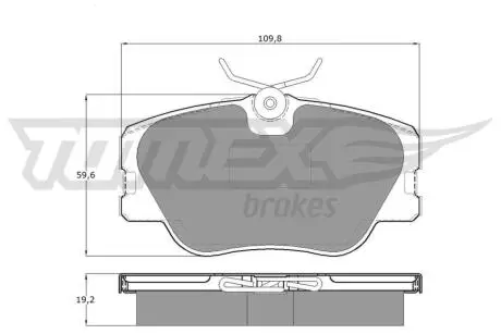 Колодки гальмівні (передні) VW LT 28-35 II/28-46 II 96-06 (без датчиків) TOMEX TX1021