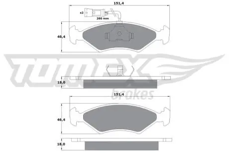 Колодки гальмівні (передні) Ford Fiesta 95-02/Mazda 121 III 96-03 TOMEX TX10281