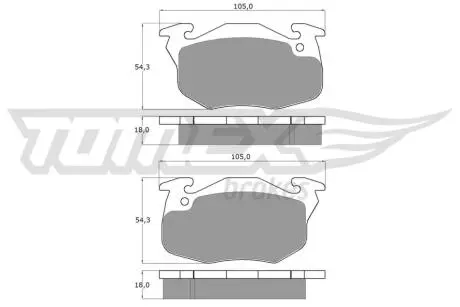 Колодки тормозные (передние) Renault Megane 96-03/Clio 90-/Logan/Dacia Sandero 08- (+датчики)) TOMEX TX1035