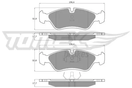 Тормозные колодки (передние) Opel Astra F 91-01/Vectra A/B 88-03/Kadett E 85-92/Omega A 86-94 TOMEX TX1068