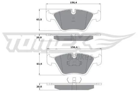 Колодки гальмівні (передні) BMW 3 (E36/E46) 92-06/5 (E34) 87-96/7 (E32) 87-94/Z3 (E36) 97-03 TOMEX TX1069