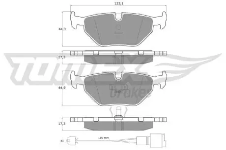 Колодки гальмівні (задні) BMW 3 (E30/E36) 86-99/5 (E34) 87-96/7 (E32) 85-94/Z1 88-91/Z3 (E36) 97-03 TOMEX TX10701