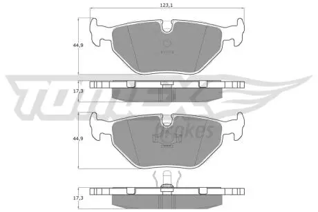 Колодки гальмівні (задні) BMW 3 (E30/E36) 86-99/5 (E34) 87-96/7 (E32) 85-94/Z1 88-91/Z3 (E36) 97-03 TOMEX TX1070